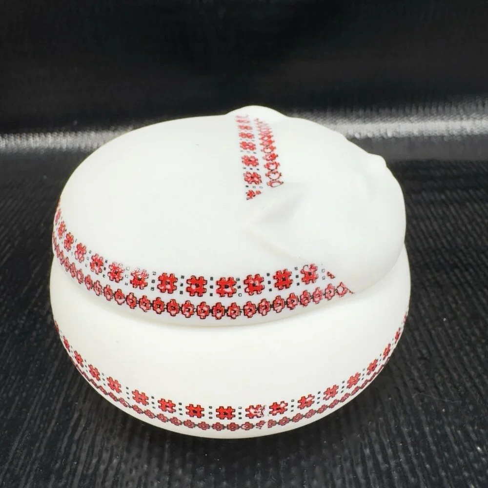 1980s Takahashi Ceramic Trinket Holder Smiling Sleeping Cat Jewelry Holder VTG‎
